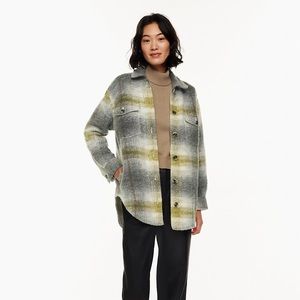 Aritzia Checkered Utility Jacket in Olive and Charcoal